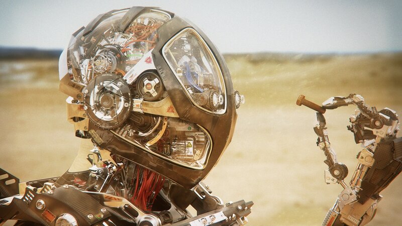 Robot Heads in Desert