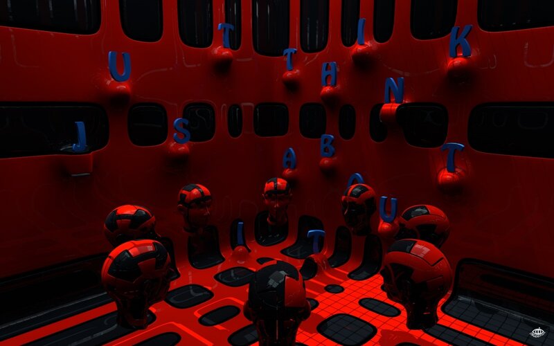 Robot Heads in Red Chamber
