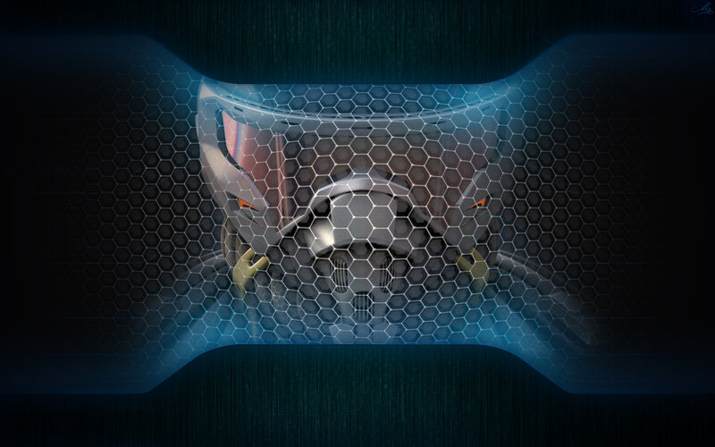 Robot Helmet — Black, Dramatic