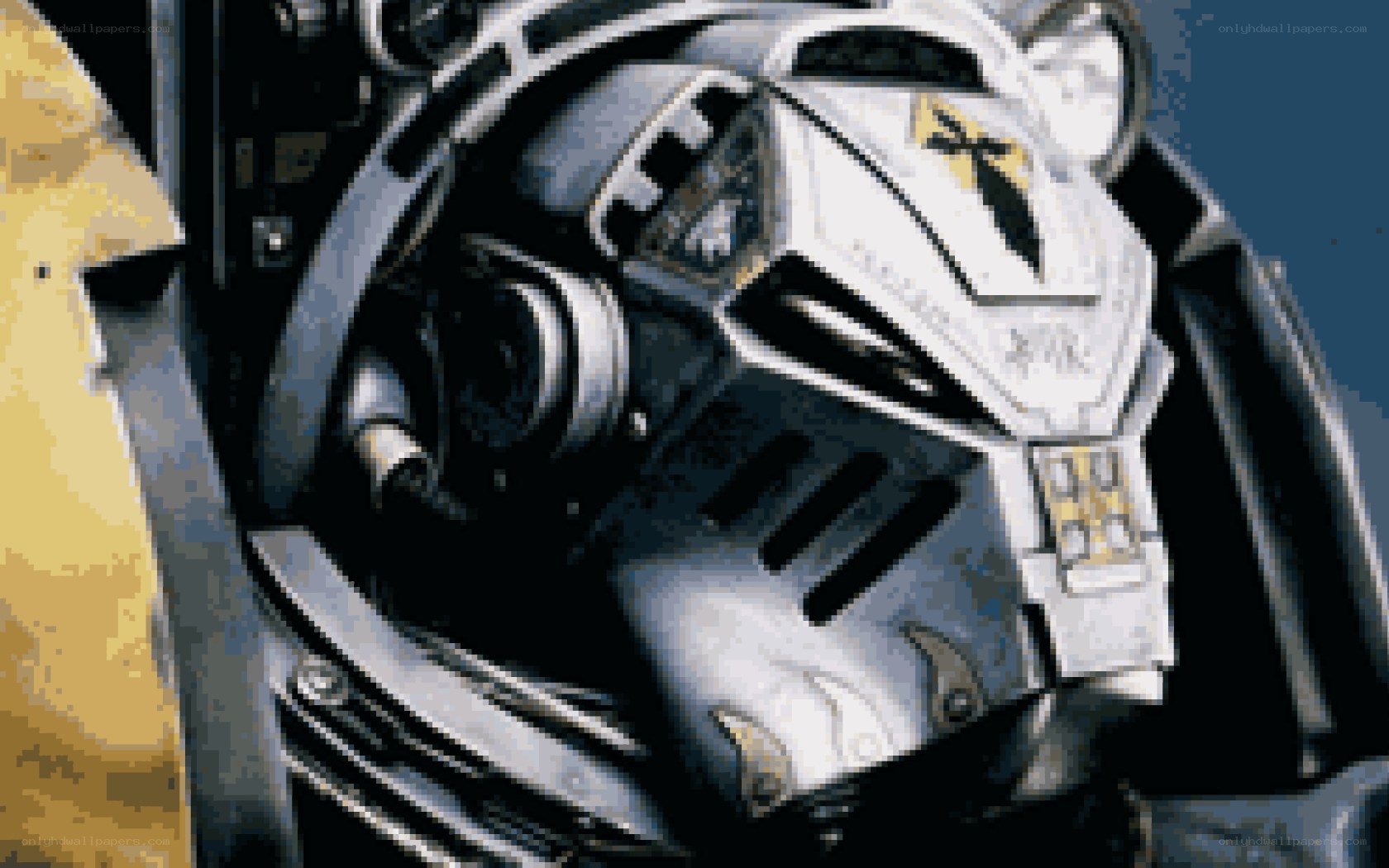 robot helmet close-up