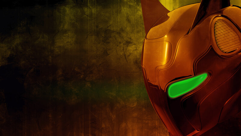 robot helmet with green light