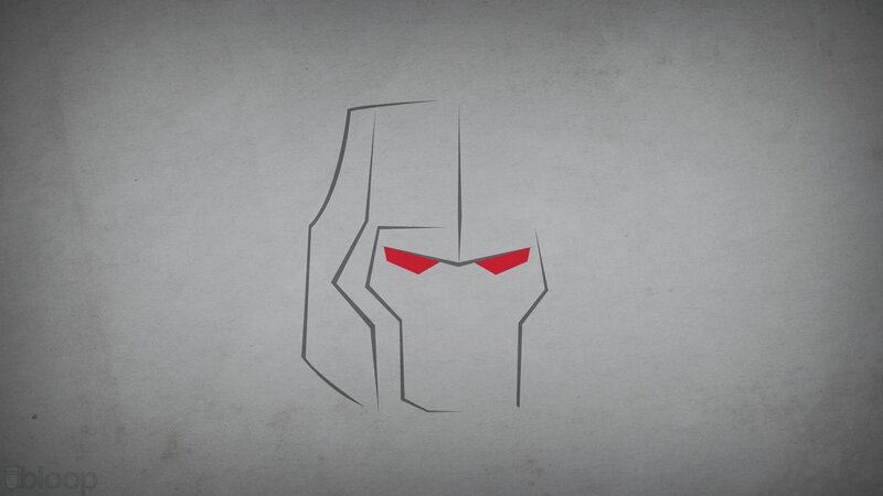 Robot Helmet with Red Eyes