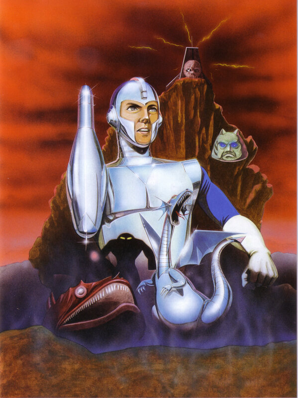 Robot hero with monsters