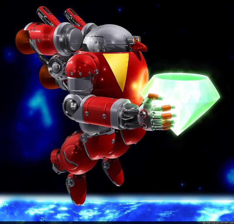Robot holding a glowing gem