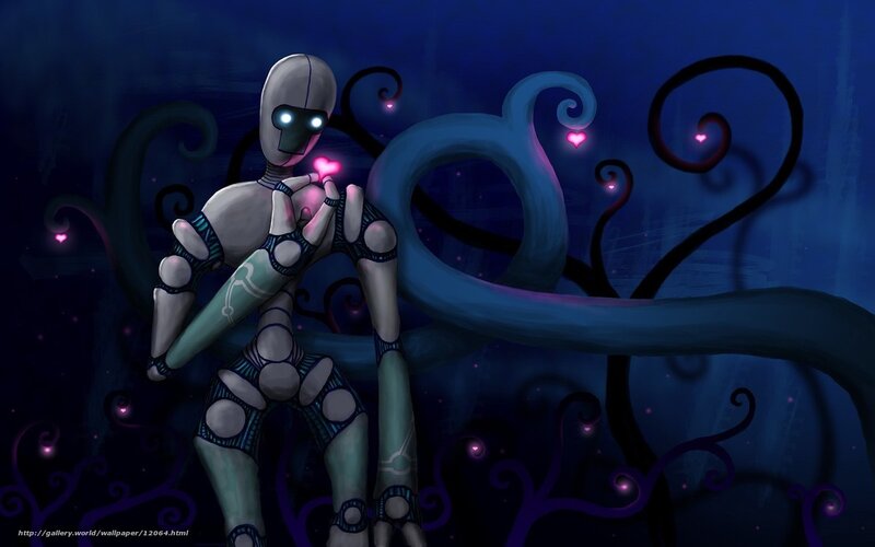 robot holding a heart