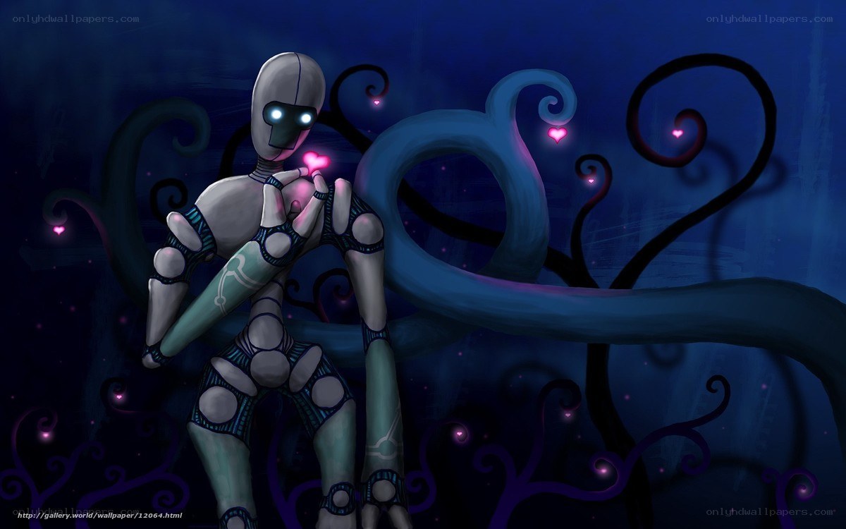 robot holding a heart