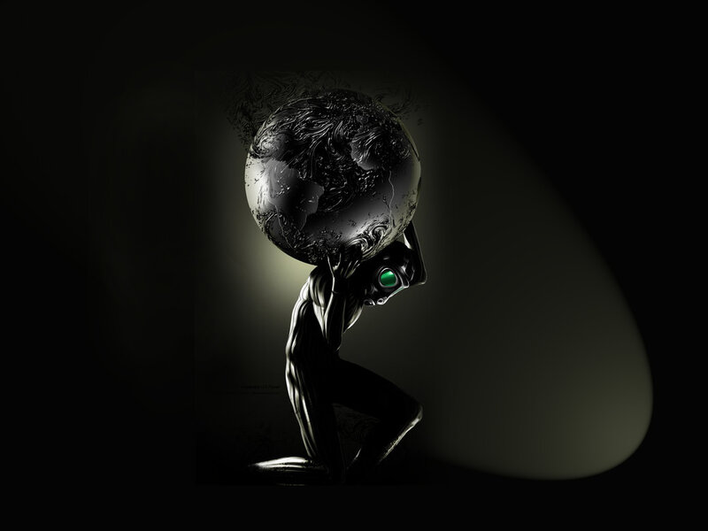 robot holding a planet