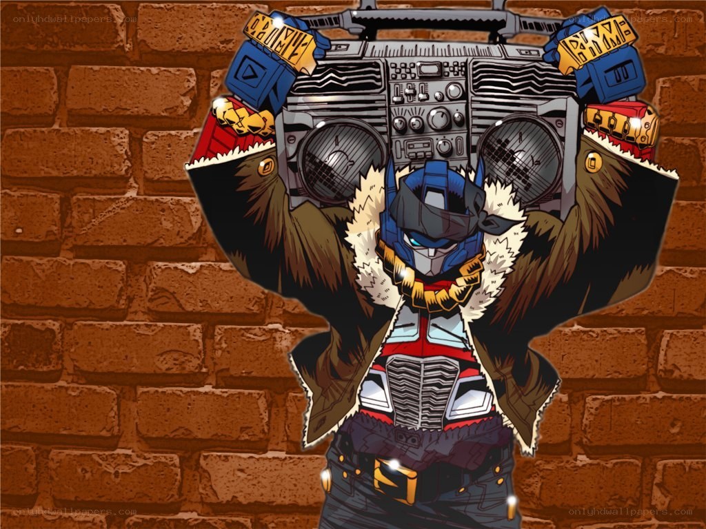 robot holding boombox