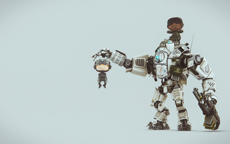 Robot Holding Child