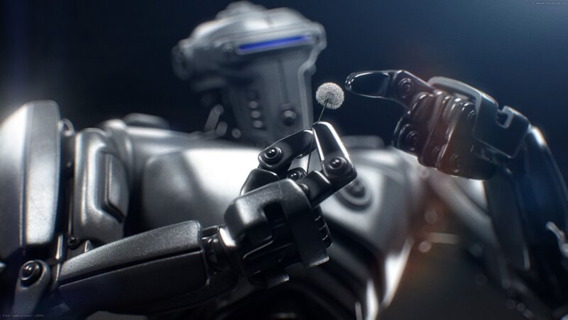 Robot Holding Dandelion