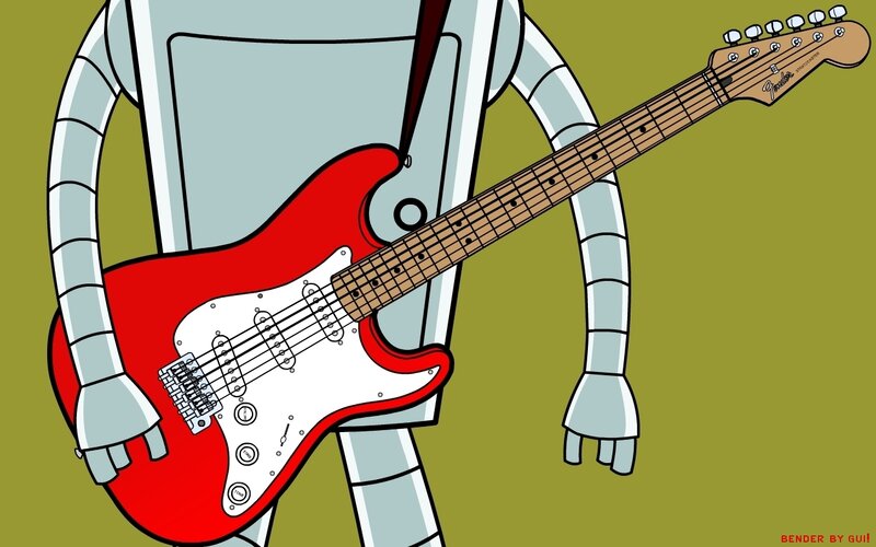 Robot Holding Guitar