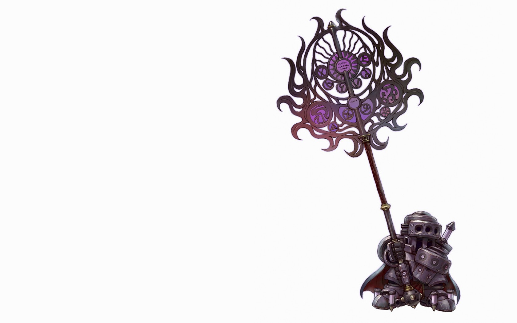 robot holding ornate staff
