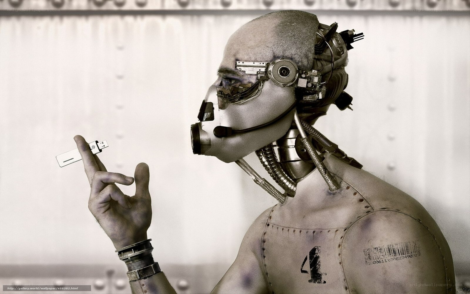 robot holding usb drive