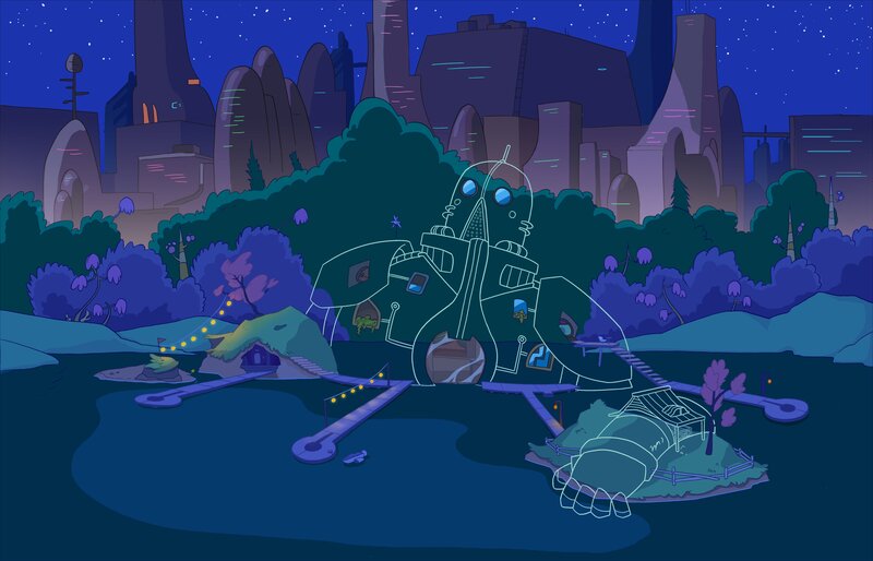 Robot House on Island