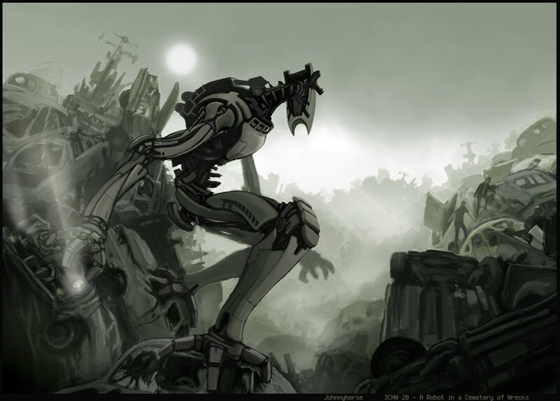 Robot in a Cemetery of Wrecks