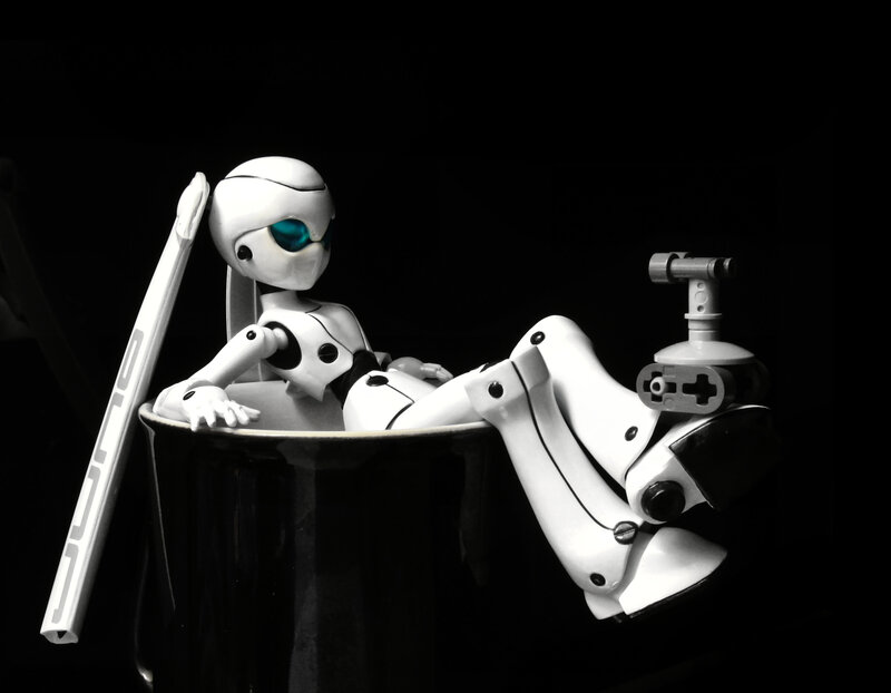 robot in a cup