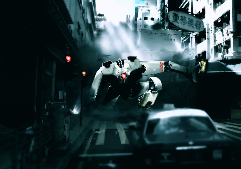 Robot in a dark alley
