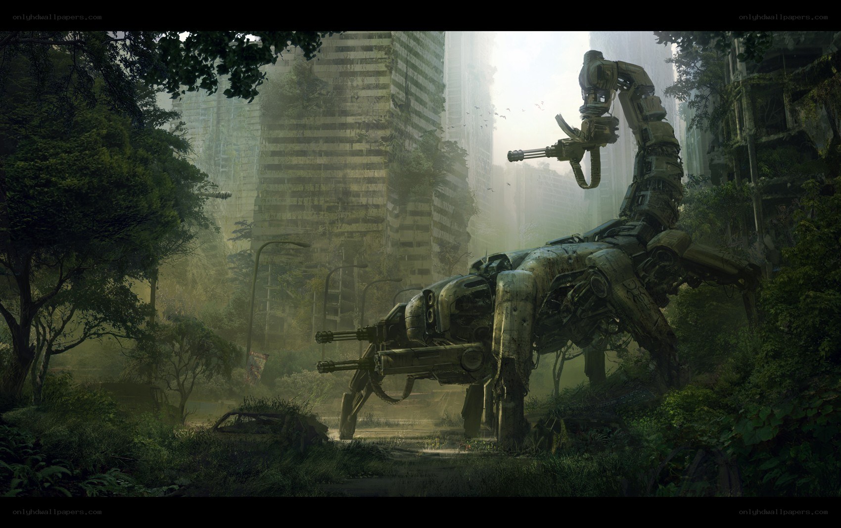 Robot in a post-apocalyptic city
