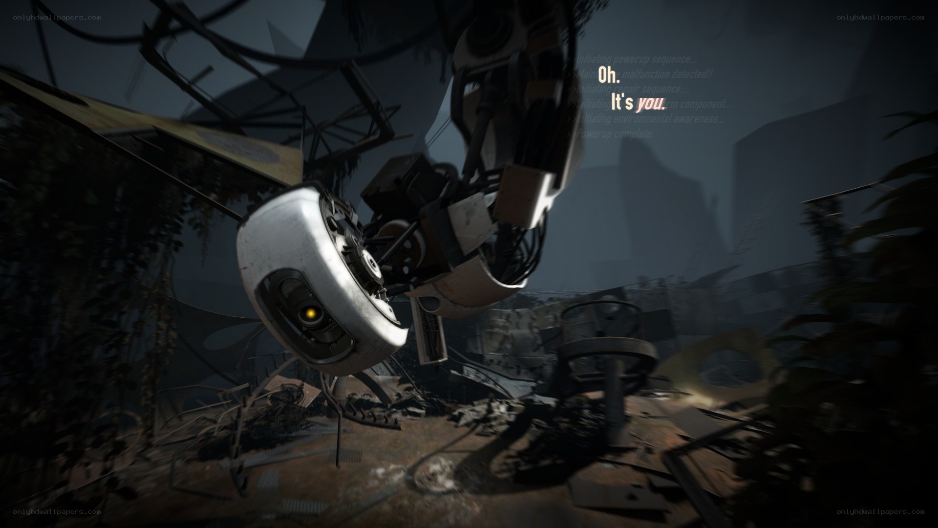 robot in a ruined facility