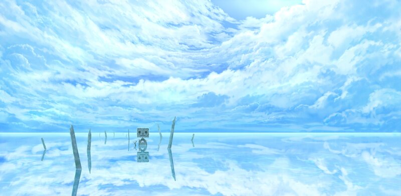 robot in a sky world