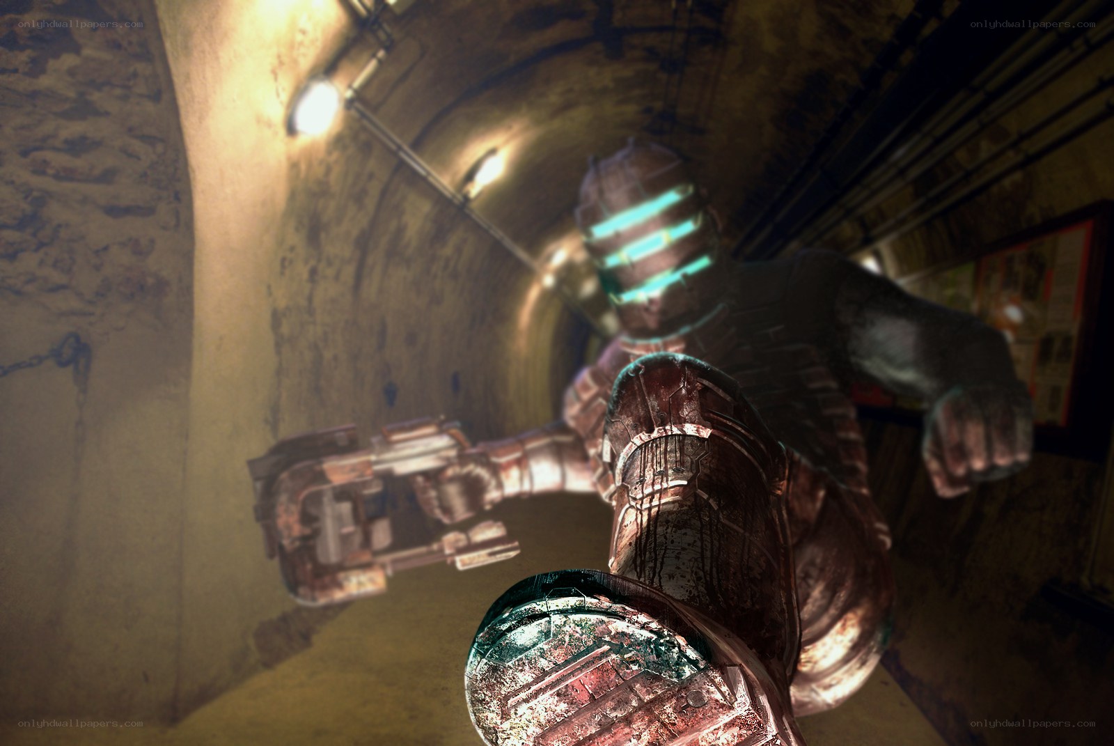 robot in a tunnel