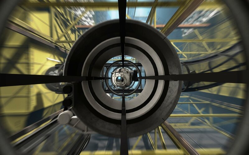 robot in a tunnel