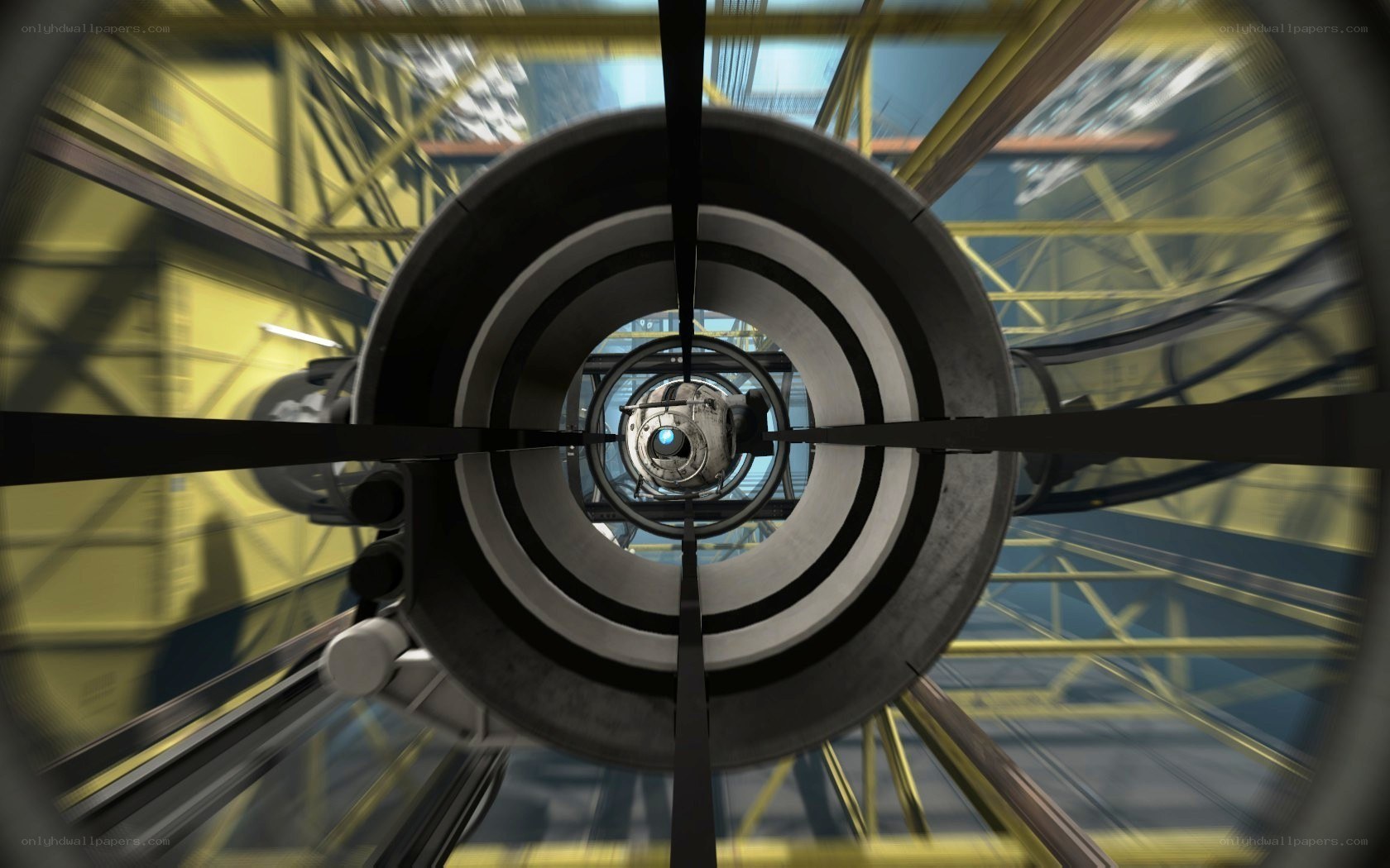 robot in a tunnel