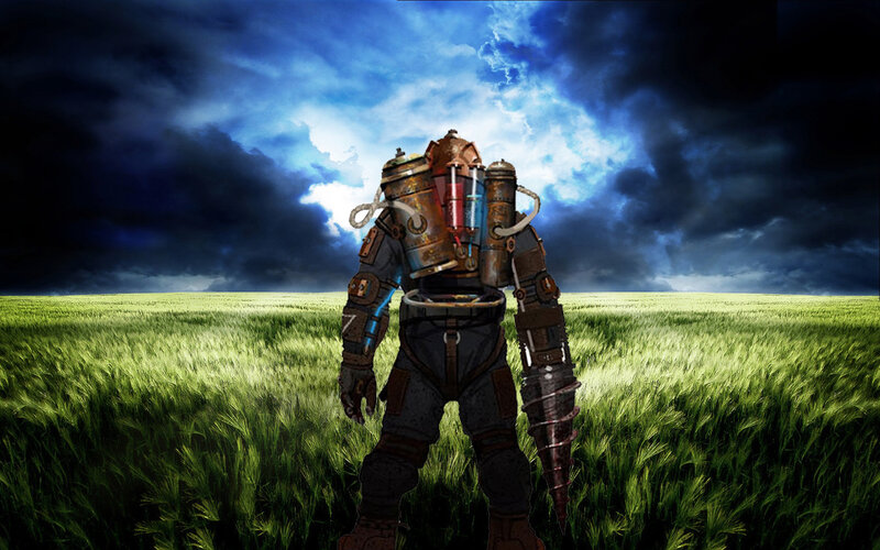 robot in a wheat field