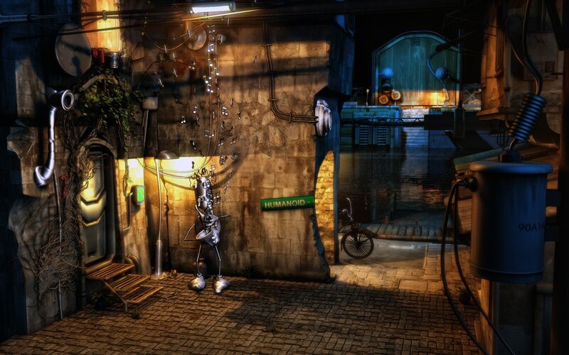 Robot in Alleyway