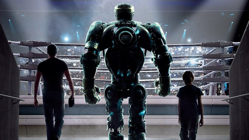 Robot in Boxing Ring — Black, Dramatic