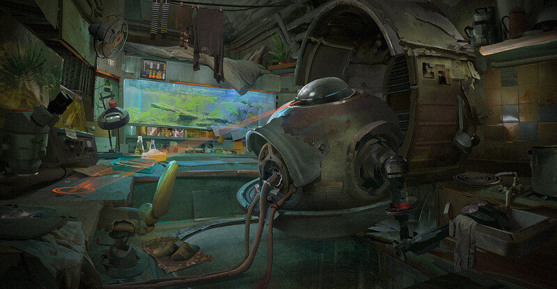 Robot in Cluttered Lab