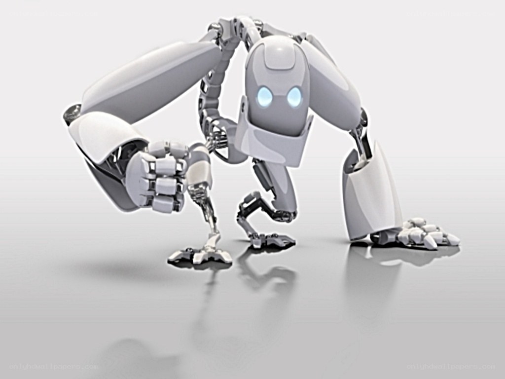 robot in crouched position
