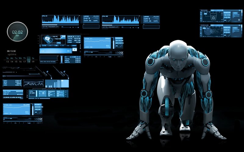 Robot in Crouched Position — Black