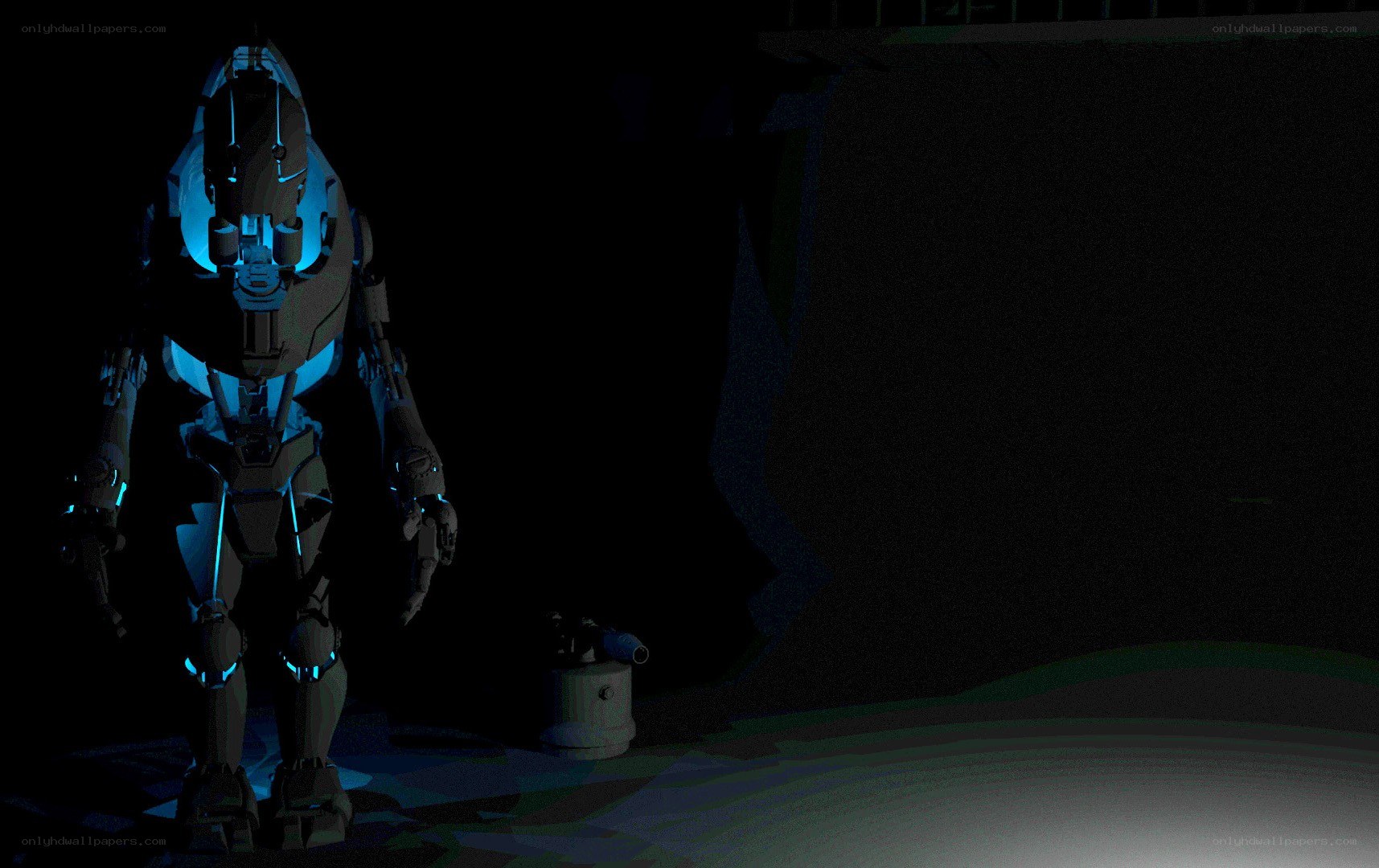 robot in dark environment