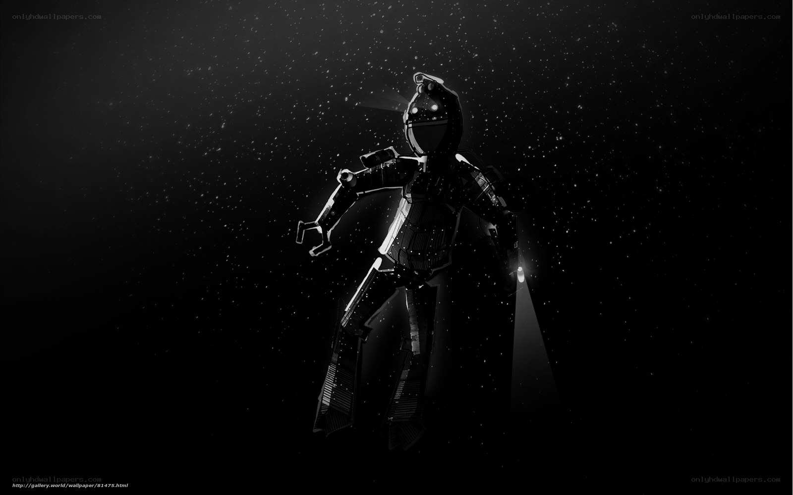 robot in dark space