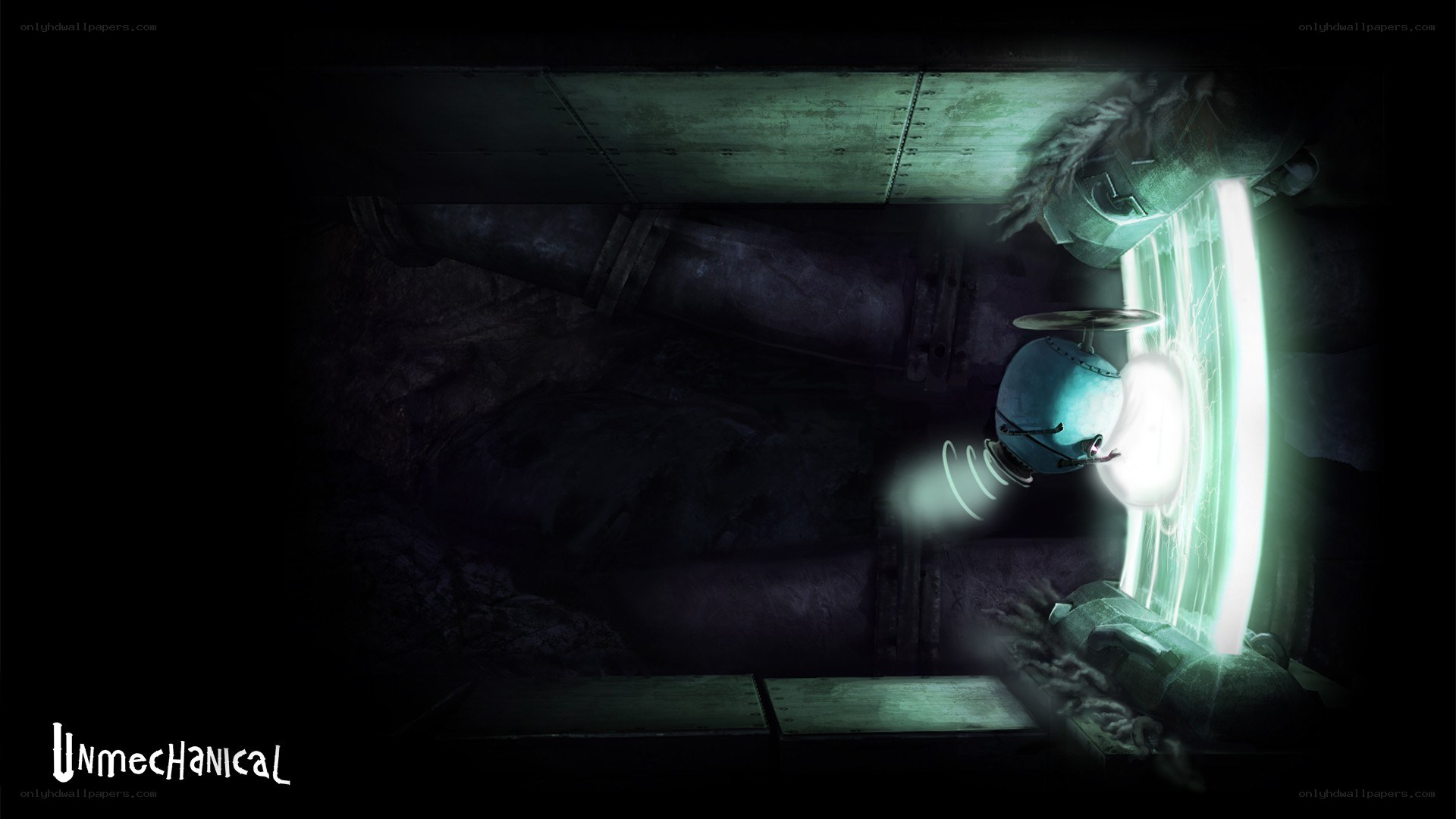 robot in dark tunnel