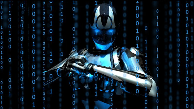 robot in digital matrix
