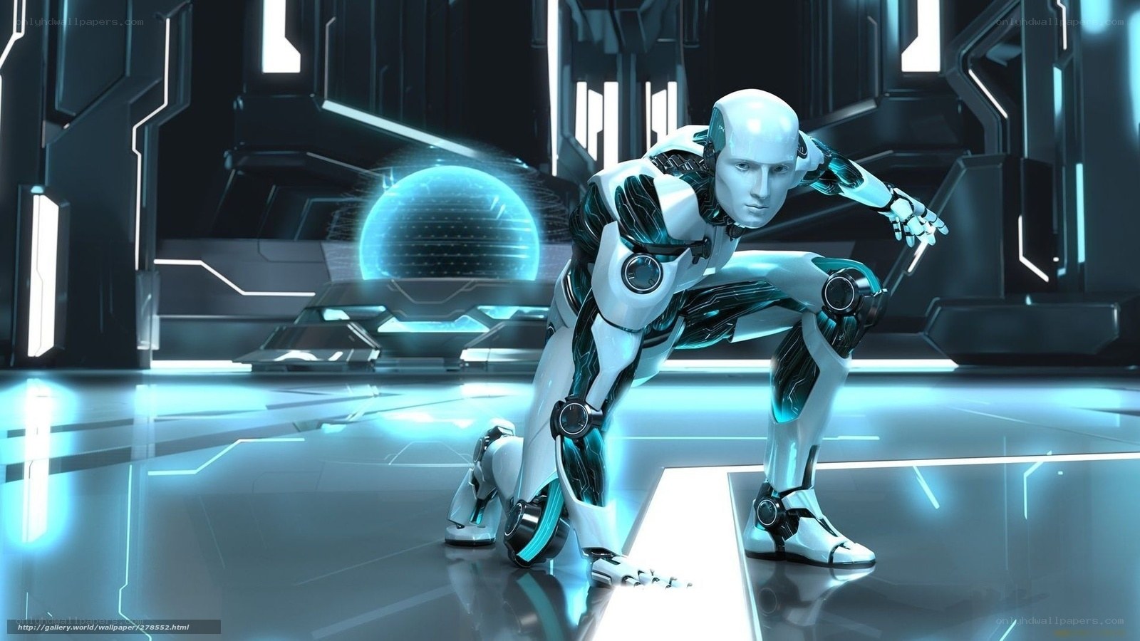 robot in futuristic lab