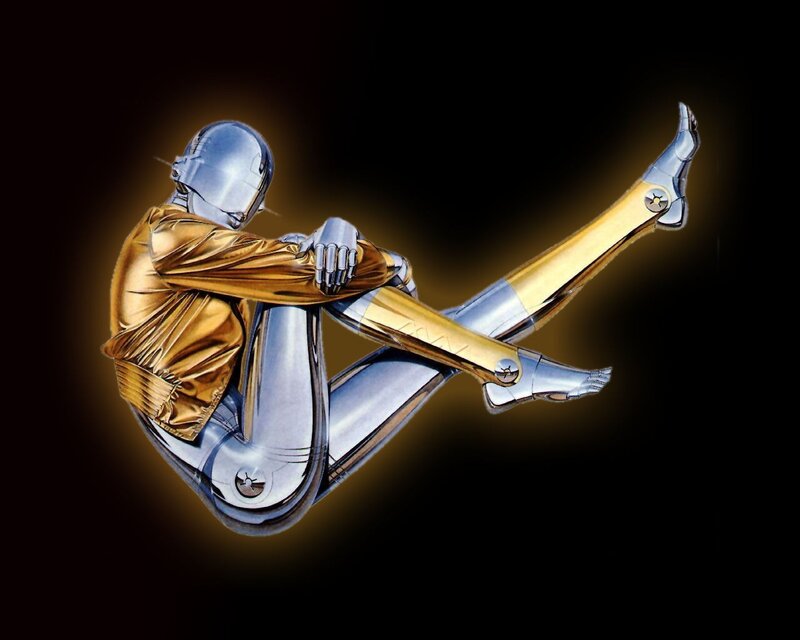 robot in golden suit