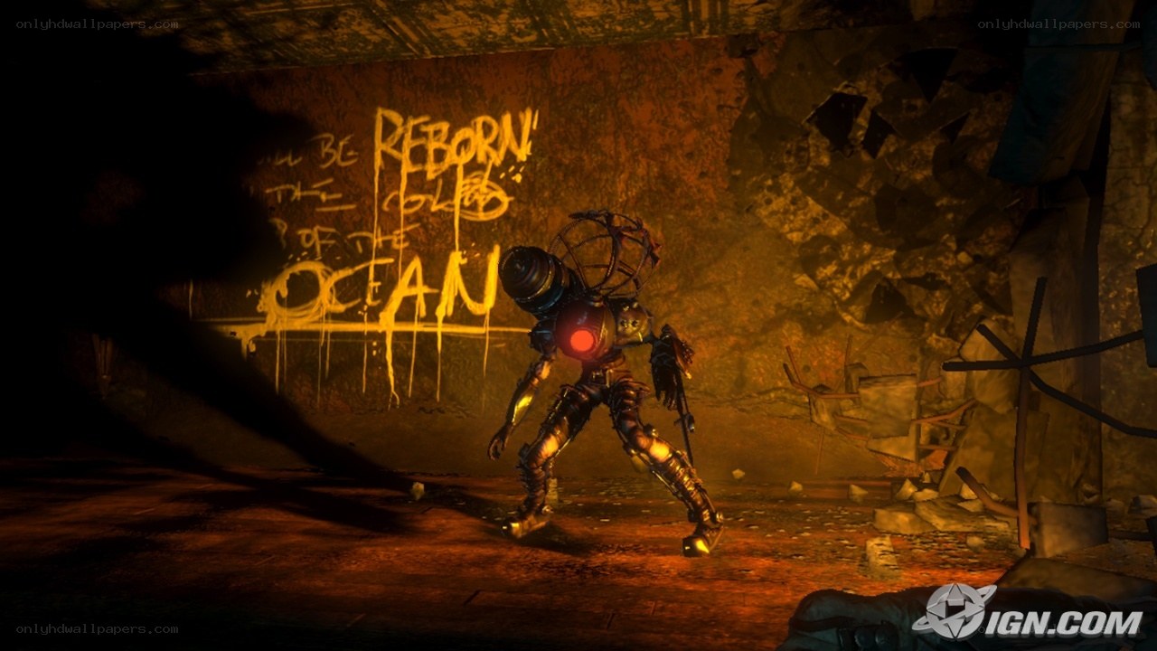 robot in graffiti-lit tunnel