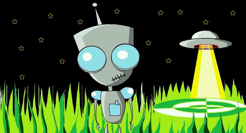 Robot in Grass Field