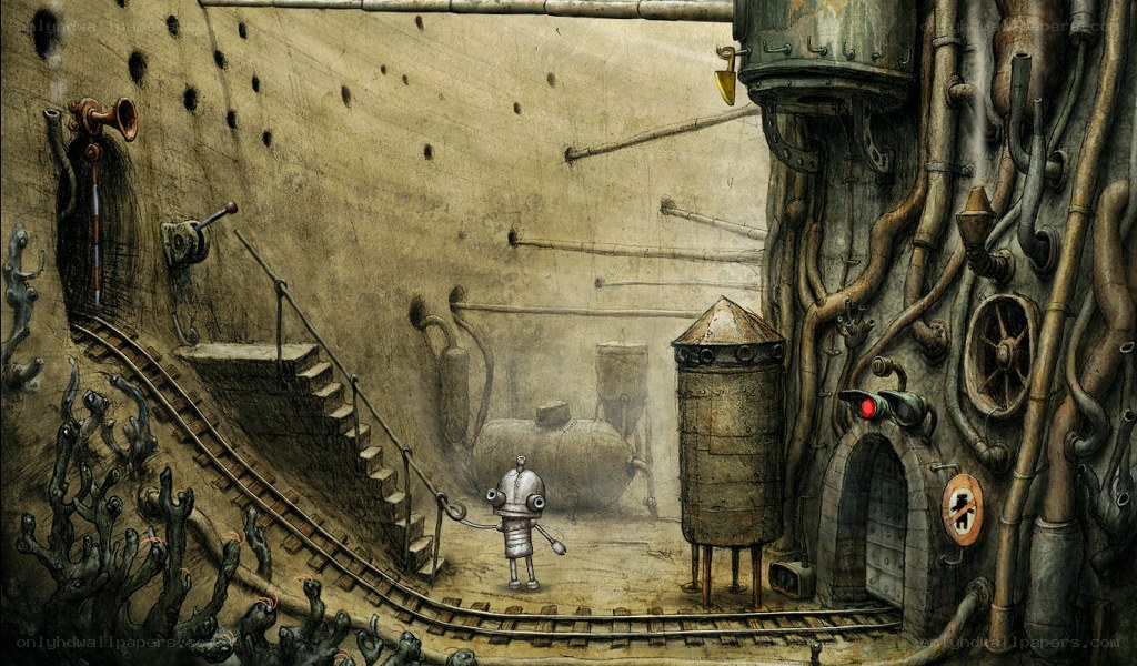 robot in industrial tunnel