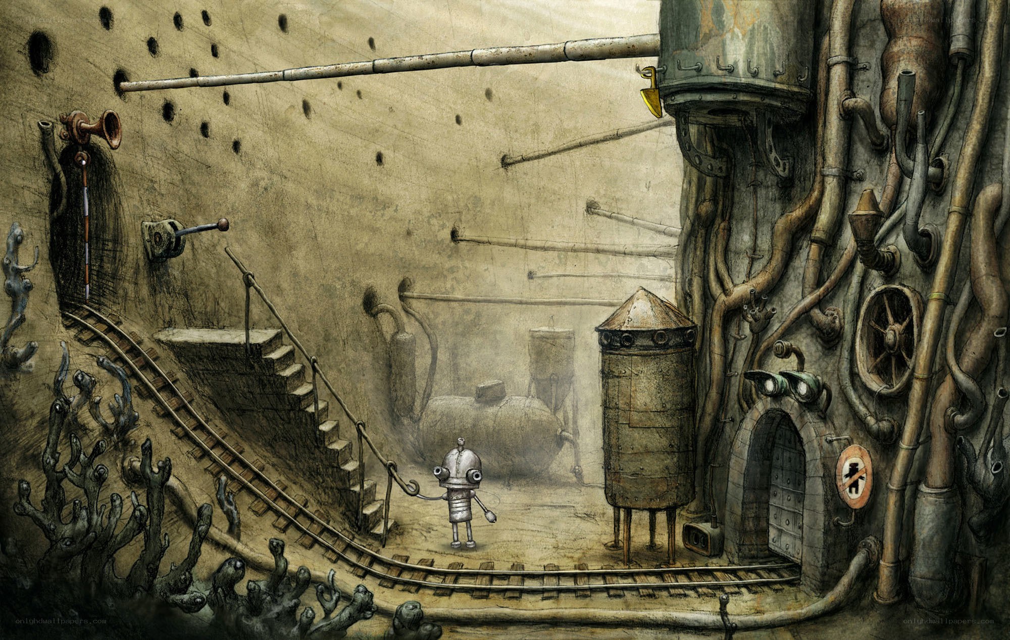 robot in industrial tunnel