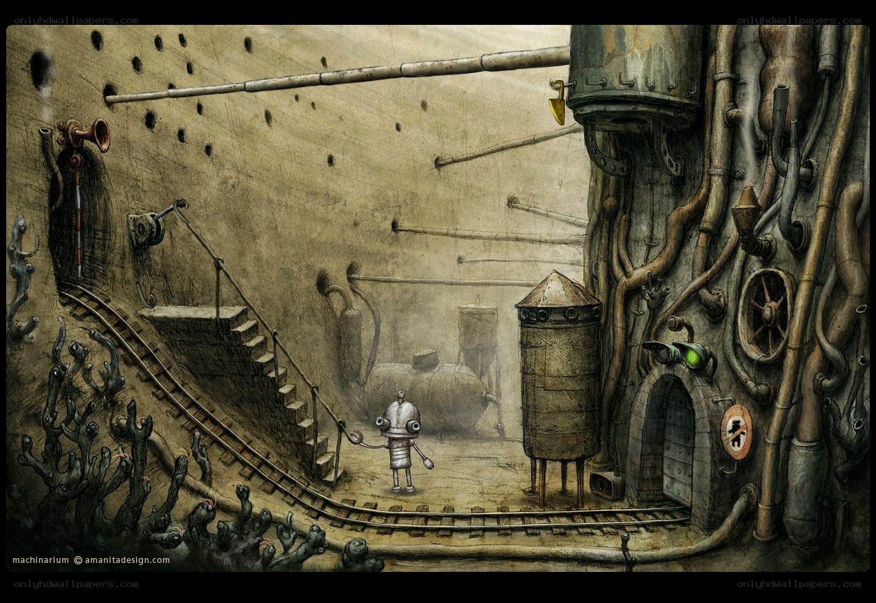robot in industrial tunnel