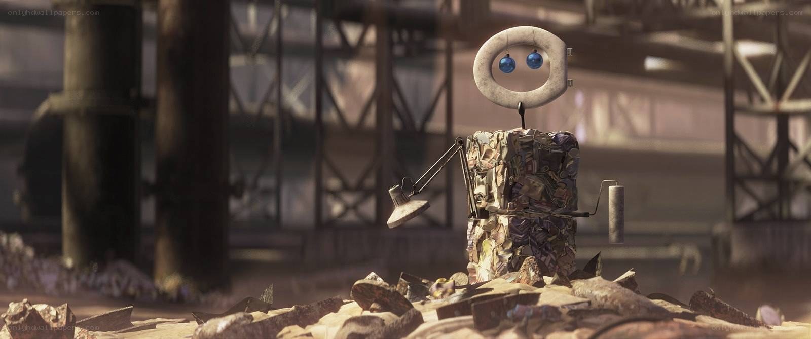 robot in junkyard