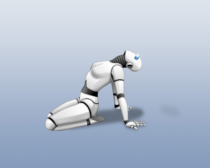 robot in kneeling pose