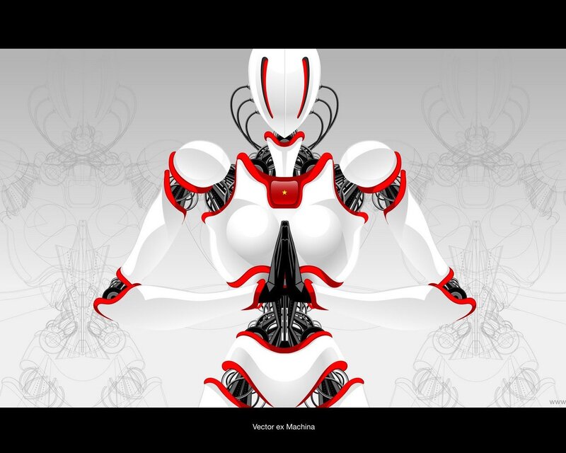 robot in meditative pose
