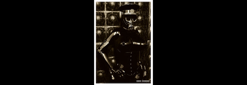 robot in military uniform