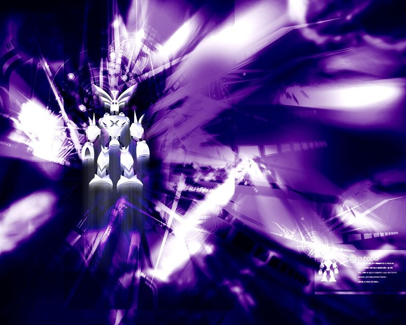 robot in purple digital space
