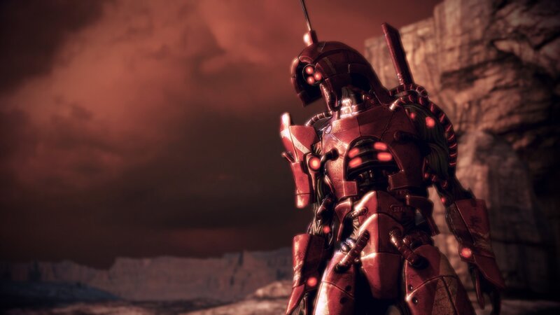 robot in red armor